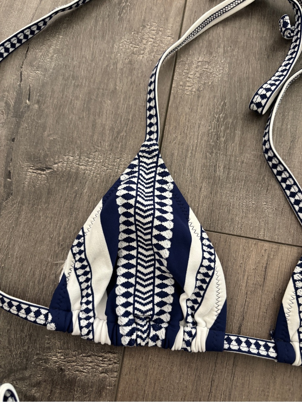 Lemlem Navy & White Triangle Bikini Set - Picture 3 of 4